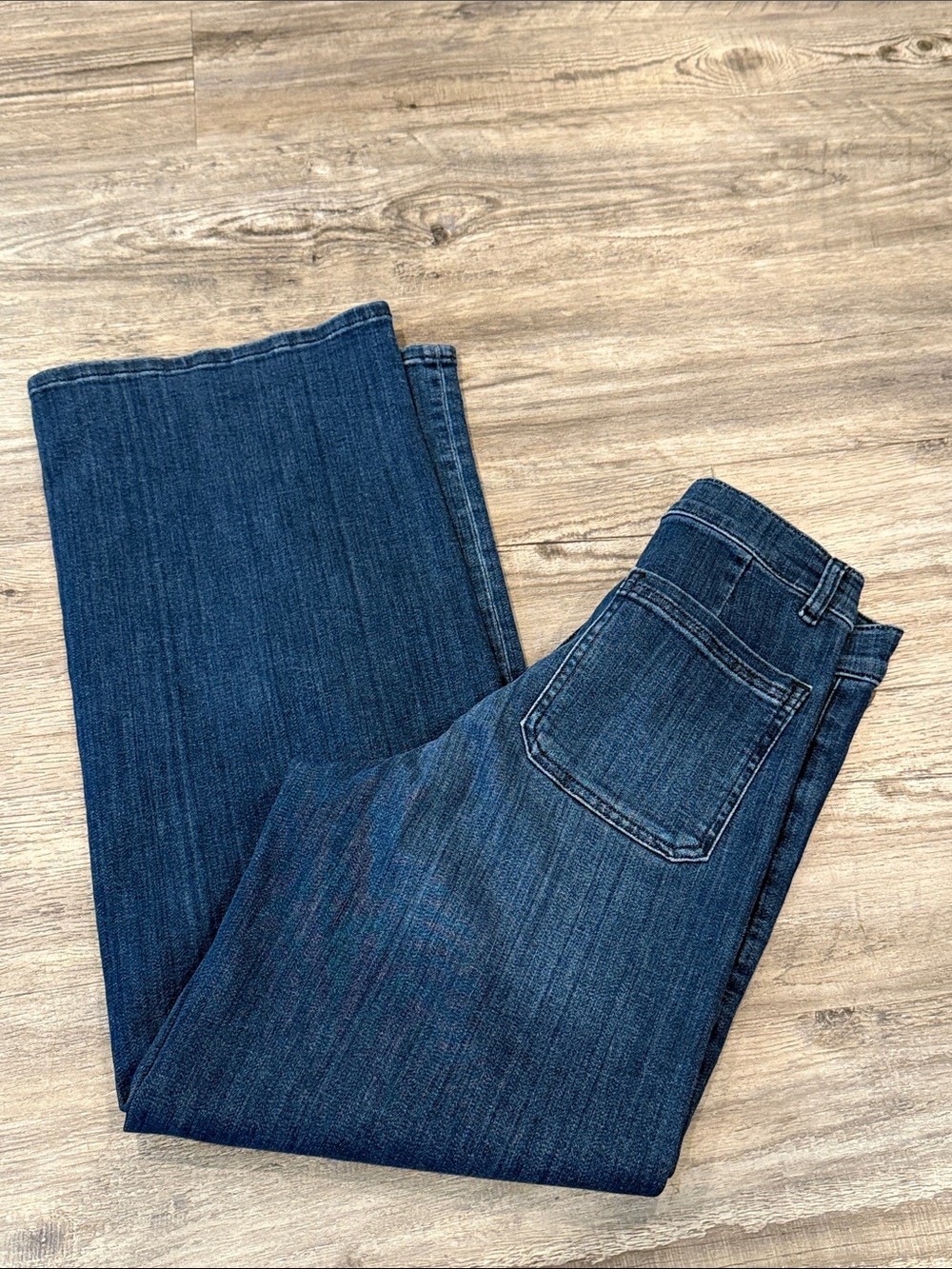 FRAME Le Slim Patch Pocket Palazzo Jeans Thunderstorm Comfort Stretch Denim 27 - Picture 12 of 12